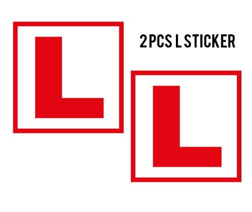 L Board Sticker for Car Removable L Sticker for Learning Driver Vehicle L Plate Advisory Sign Learner Driver Vinyl Sticker Laminated, Anti Fade Sticker (Pack of 2)