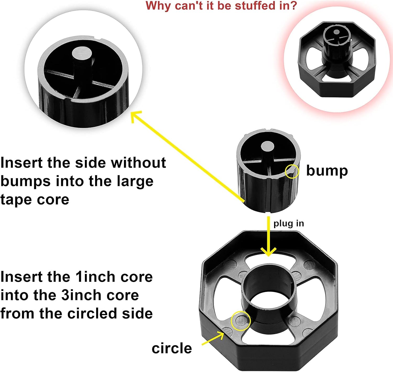 Durable Desktop Tape Dispenser with Sharp Metal Blade, Weighted Non-Slip Base with Interchangeable Core adjusts for 3 inch or 1 inch Tape Rolls Perfect for Office, School & Home