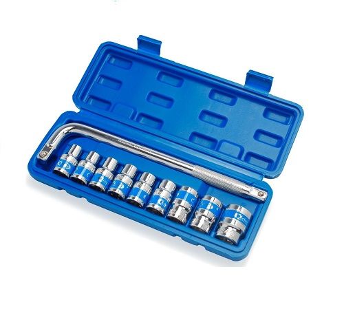 Box Spanner Socket Wrench 10 Pcs Set MLG Chrome Vanadium for Automobiles, Bike, Car, and Home DIY Use