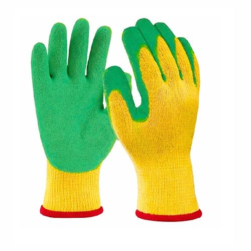 Heavy Duty Gardening Gloves with Latex Coated Palm Anti-Slip Garden Work Gloves Breathable Knitted Polyester Cotton Flexible Elastic Wrist Durable Protective Gloves for Farming, Planting & Yard Work