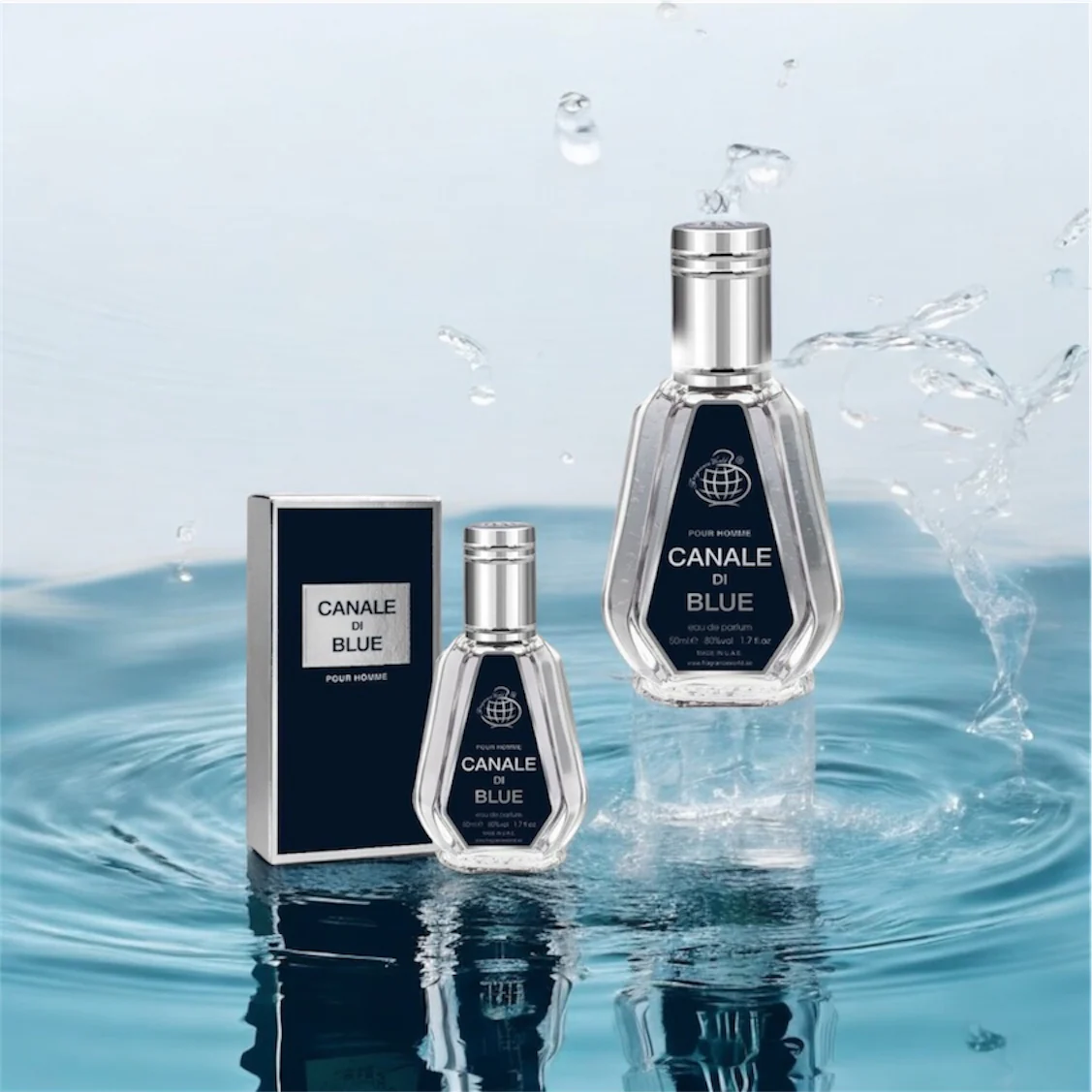 Canale Di Blue Eau De Parfum 50ml By Fragrance World Canale Di Blue Perfume Aromatic woody Men's Fragrance