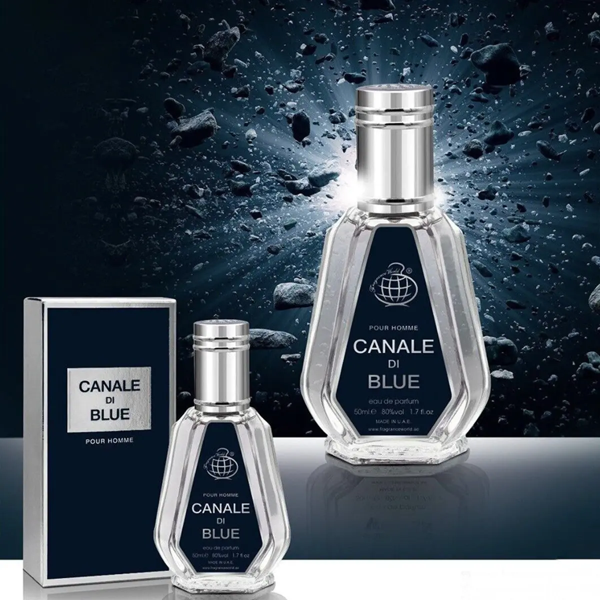 Canale Di Blue Eau De Parfum 50ml By Fragrance World Canale Di Blue Perfume Aromatic woody Men's Fragrance