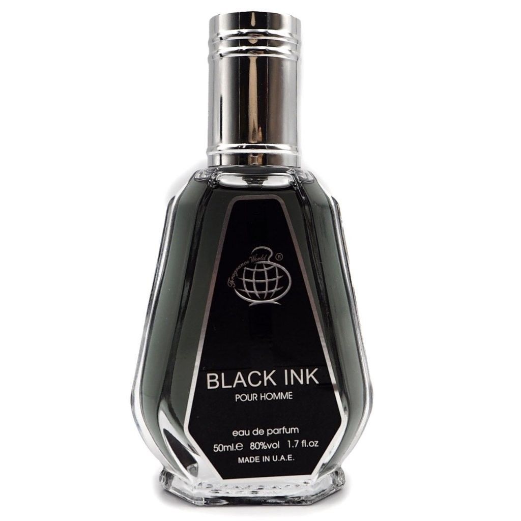 Black Ink Eau De Parfum 50ml by Fragrance World Black Ink Perfume Woody Vetiver Men's Fragrance