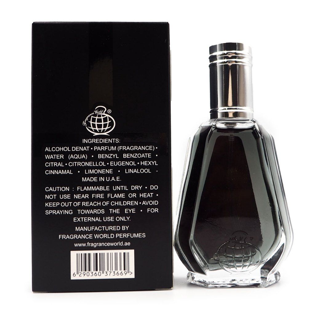 Black Ink Eau De Parfum 50ml by Fragrance World Black Ink Perfume Woody Vetiver Men's Fragrance