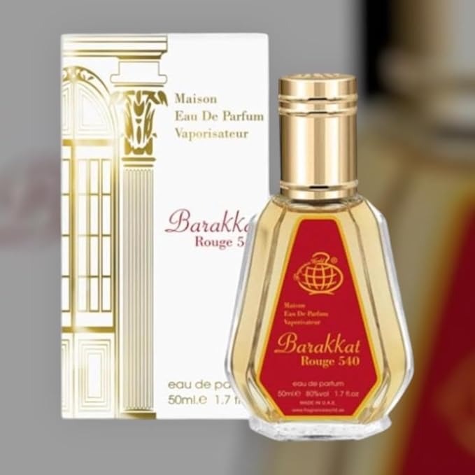 Barakkat Rouge EDP 50ml Perfume by Fragrance World Barakkat Rouge Eau De Parfum Mini Perfume – Pocket Spray - Travel Size Unisex Fragrance