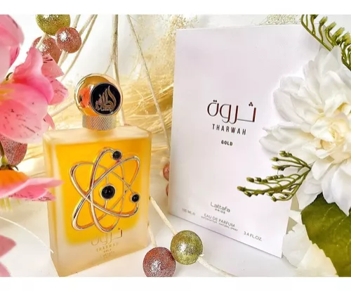 Lattafa Tharwah Gold EDP 100ml Perfume by Lattafa Tharwah Gold Eau De Parfum Floral-woody-amber Unisex Fragrance