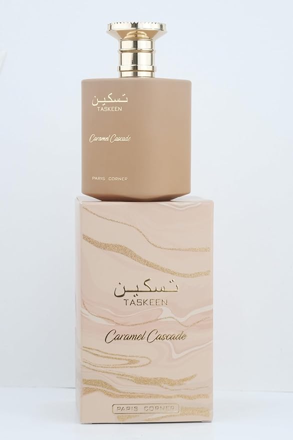 Paris Corner Taskeen Caramel Cascade Unisex Perfume 100ml Eau de Parfum Sweet and Sophisticated Fragrance For Men and Women
