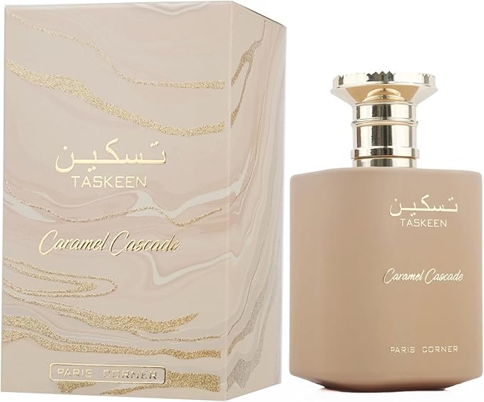 Paris Corner Taskeen Caramel Cascade Unisex Perfume 100ml Eau de Parfum Sweet and Sophisticated Fragrance For Men and Women