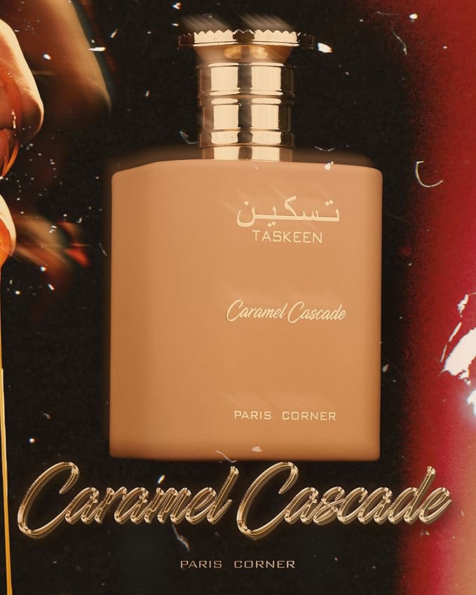 Paris Corner Taskeen Caramel Cascade Unisex Perfume 100ml Eau de Parfum Sweet and Sophisticated Fragrance For Men and Women