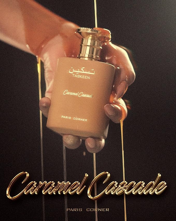 Paris Corner Taskeen Caramel Cascade Unisex Perfume 100ml Eau de Parfum Sweet and Sophisticated Fragrance For Men and Women