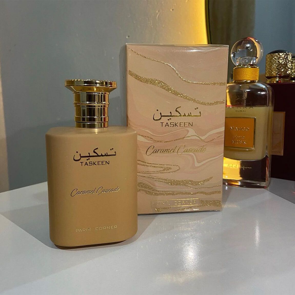 Paris Corner Taskeen Caramel Cascade Unisex Perfume 100ml Eau de Parfum Sweet and Sophisticated Fragrance For Men and Women