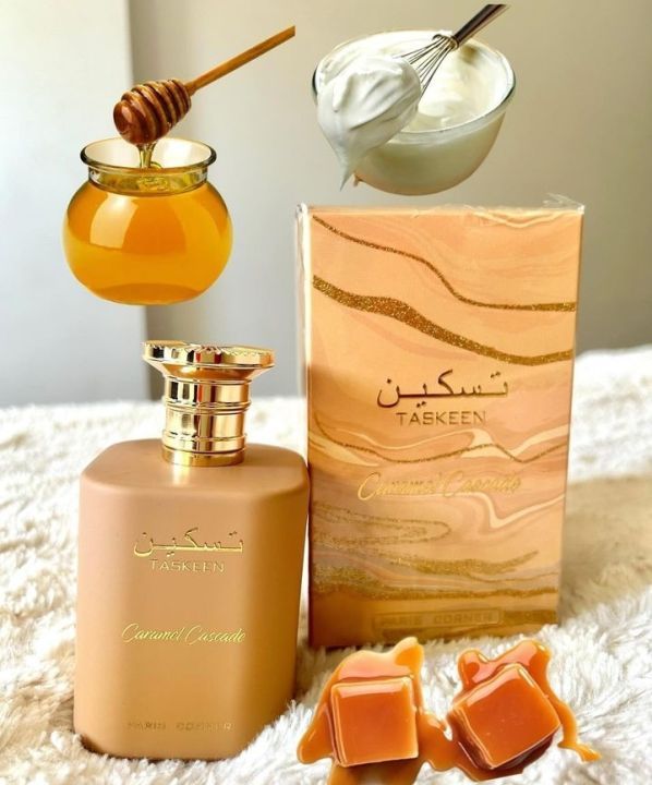 Paris Corner Taskeen Caramel Cascade Unisex Perfume 100ml Eau de Parfum Sweet and Sophisticated Fragrance For Men and Women