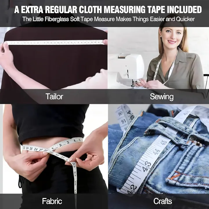 FM Mart Tape Measure, Soft Ruler Measuring Tape for Body Weight Loss, Fabric Sewing Tailor Cloth Vinyl Measurement Tape, Scale Ruler, Pink Blue Green White Yellow