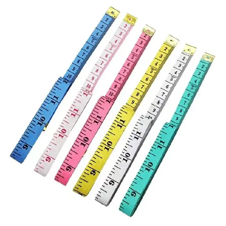 FM Mart Tape Measure, Soft Ruler Measuring Tape for Body Weight Loss, Fabric Sewing Tailor Cloth Vinyl Measurement Tape, Scale Ruler, Pink Blue Green White Yellow
