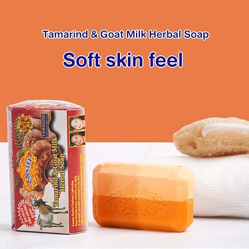 Asantee Tamarind & Goat Milk Herbal Bar Soap 125g (Pack of 1) - Natural Skin Care a Thai-made Product with a Focus on Brightening, Moisturizing, and Anti-aging Benefits