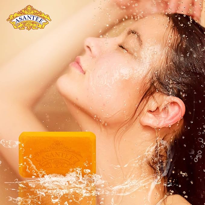 Asantee Papaya & Honey Herbal Bar Soap from Thailand with Vitamin C,E and Q10 Skin Cleansing & Slough Off Dead Skin Cells, with the Moisturizing and Antibacterial Benefits of Honey
