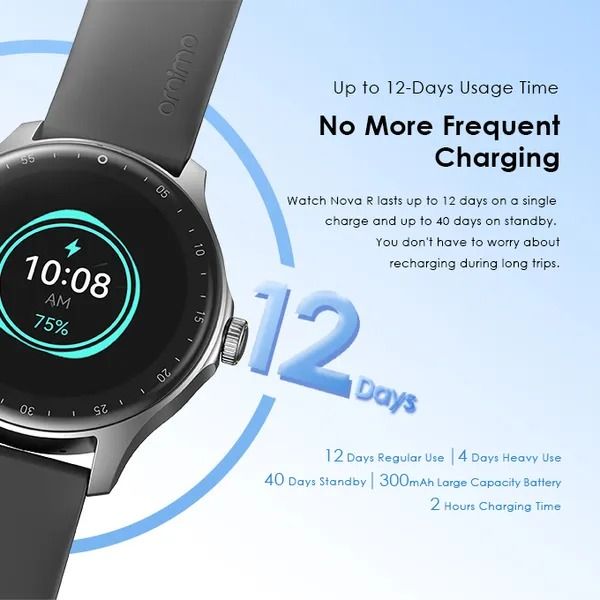 oraimo Watch Nova R 1.39'' Panda Glass IP68 Smart Watch