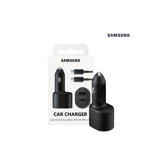 Samsung Super Fast Dual Car Charger Adapter(45W+15W) Two Port Pd With USB Type C Cable