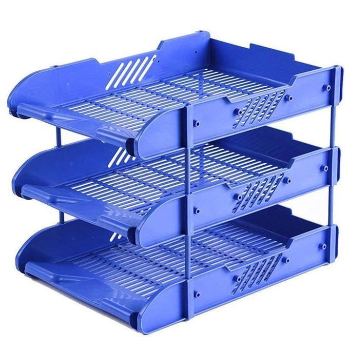 3 Tier Foldable Tray Desk Organizer File Tray, Office Files, Letter Tray, Magazine Holder Rack, Document Tray, for Home Study Room, Stationery
