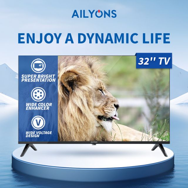 AILYONS 32" Digital tv32 inch LED Screen FHD Resolution Wide Color Enhancer Multiple Connectivity