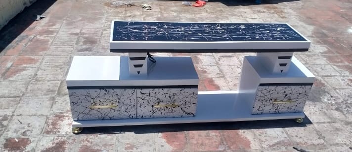 Classy Venezuela set TV Stand with a LED LIghts and a Marble top