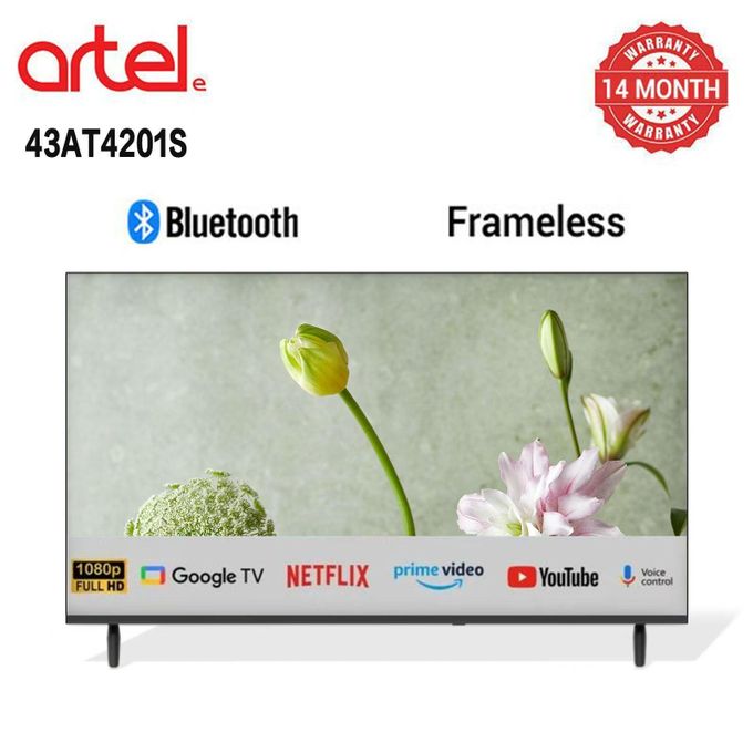 (Offer)Artel 43 inch Frameless Bluetooth Smart TV(43AT4201)Netflix Youtube Android AC Energy Saving Televison 1G+8G