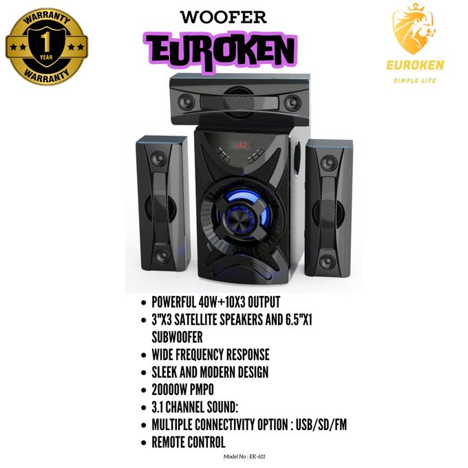 Euroken EK-611 3.1 CHANNEL HIGH QUALITY WOOFER
