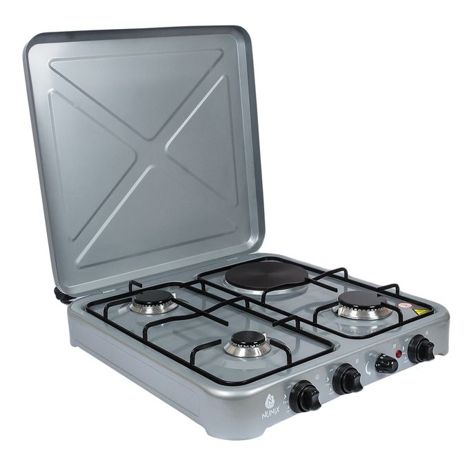Nunix Table Top Cooker 3 Gas + 1 Electric Burner Stove