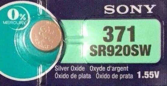 Sony 371- SR920SW Silver Oxide Button Battery 1.55V X 5 pack