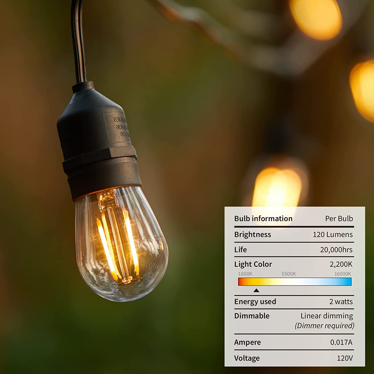 Garden Bulbs Lights Christmas Xmas 240V LED Bulbs15M Decoration Holiday String Outdoor Fairy
