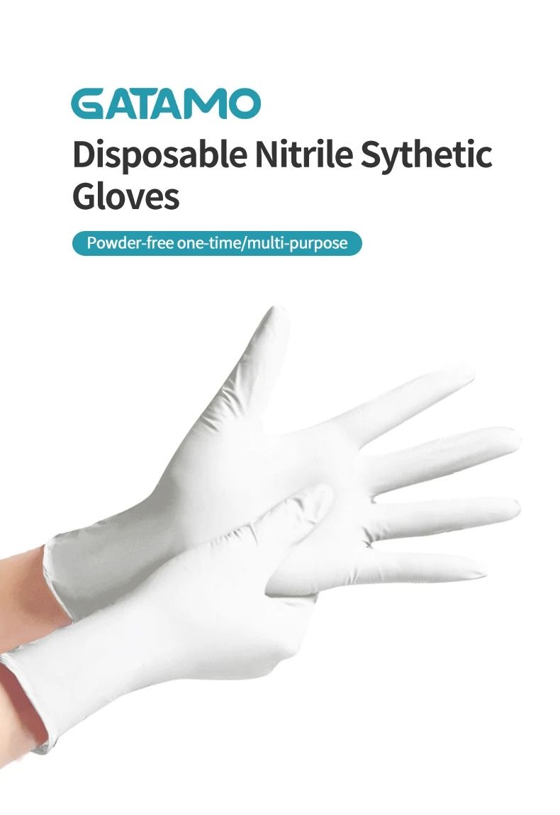 White Nitrile Medical Grade Gloves Silicon Latex Rubber Kitchen