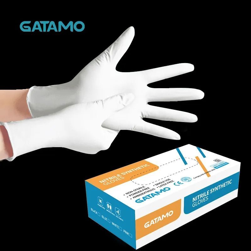 White Nitrile Medical Grade Gloves Silicon Latex Rubber Kitchen