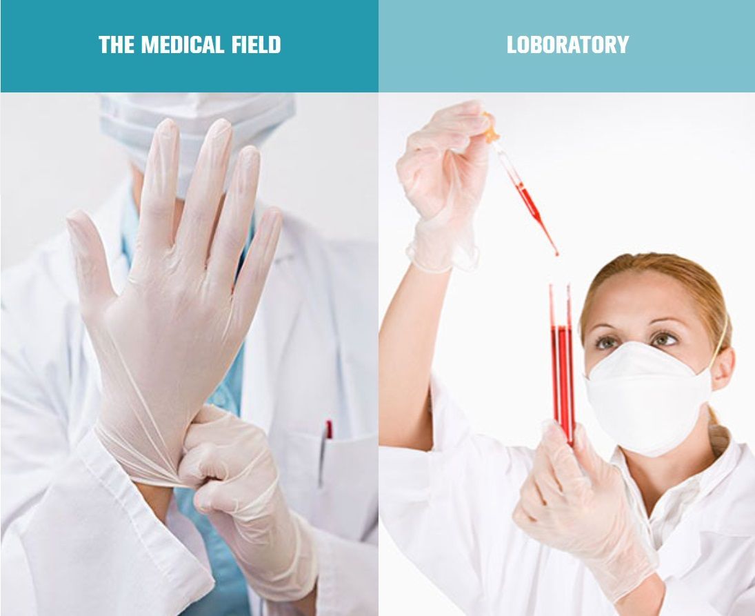 White Nitrile Medical Grade Gloves Silicon Latex Rubber Kitchen