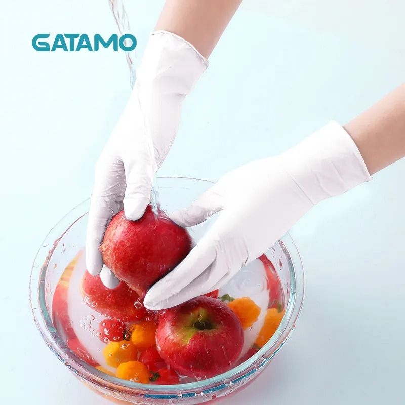 White Nitrile Medical Grade Gloves Silicon Latex Rubber Kitchen