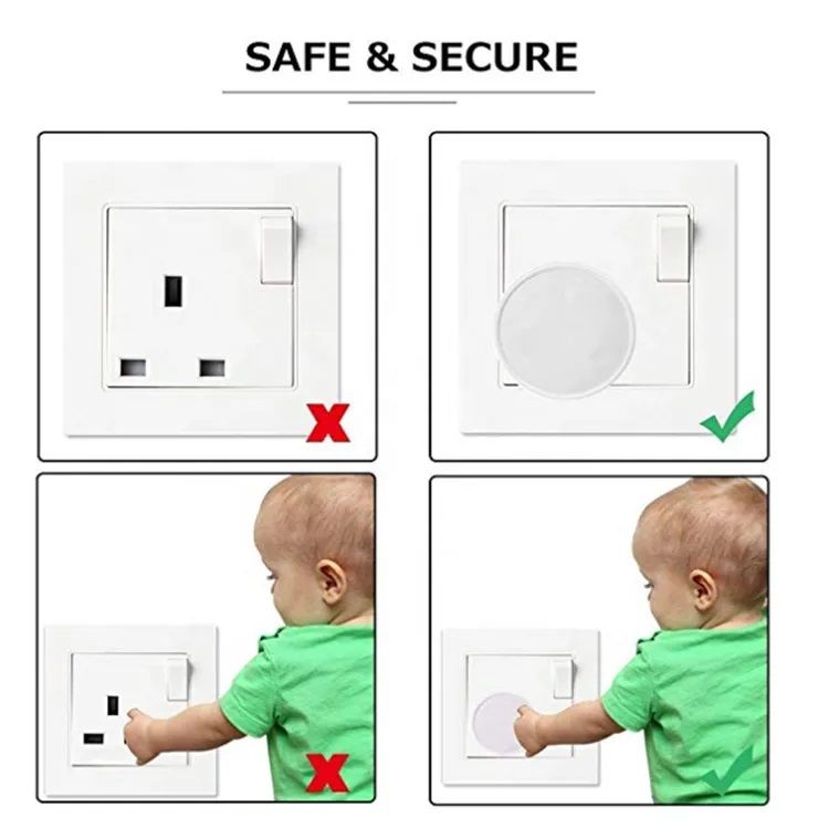 10 x Pcs Childproof Safety Covers Baby Electric Plug Protector Socket (10 – PACK)