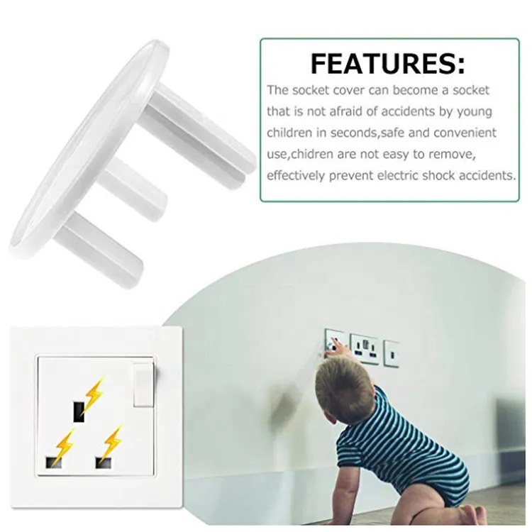 10 x Pcs Childproof Safety Covers Baby Electric Plug Protector Socket (10 – PACK)