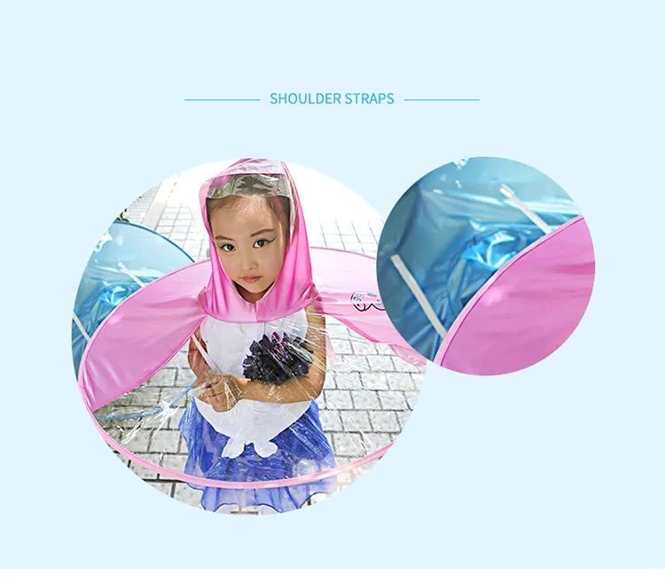 Kids Raincoats Baby Children Umbrella Hat Jacket Pink Yellow Blue
