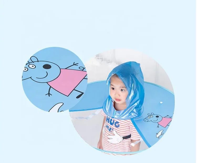 Kids Raincoats Baby Children Umbrella Hat Jacket Pink Yellow Blue