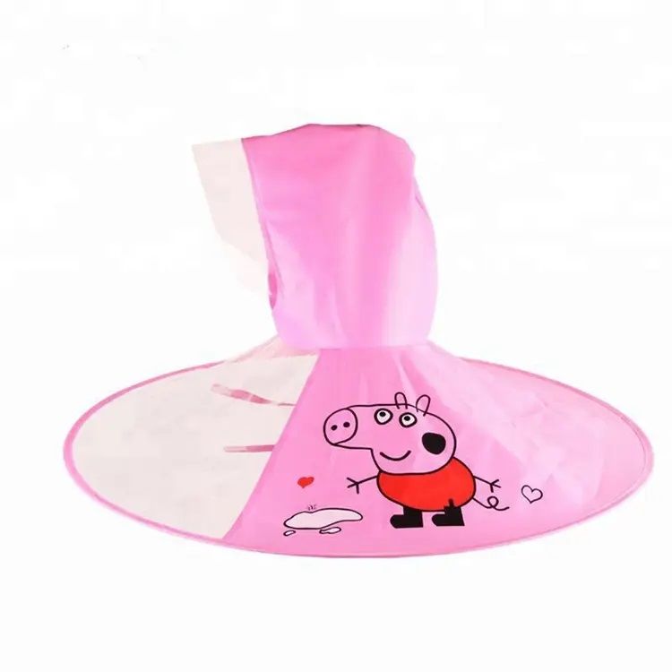 Kids Raincoats Baby Children Umbrella Hat Jacket Pink Yellow Blue
