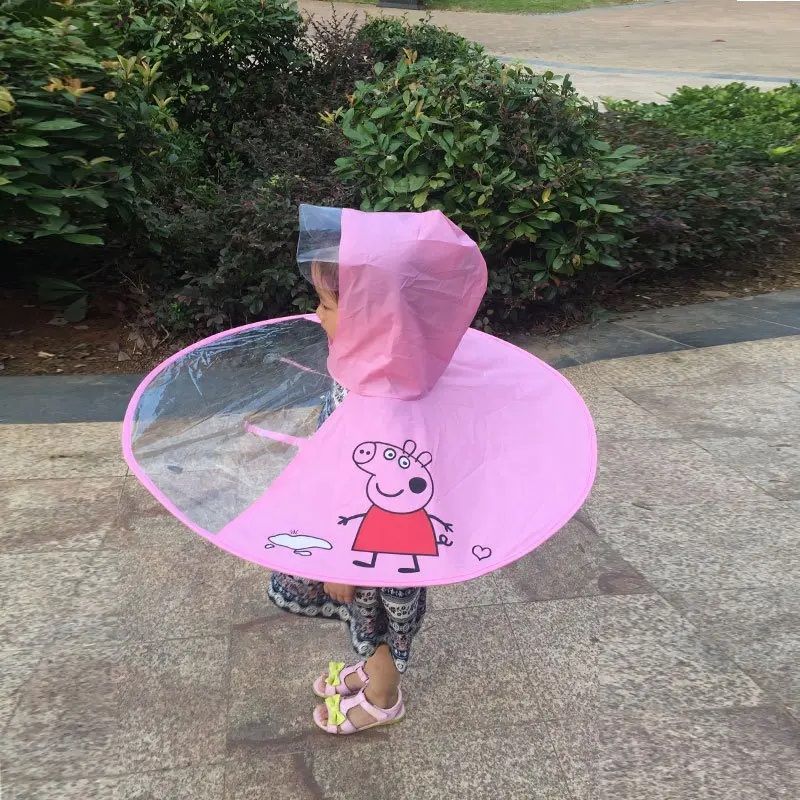 Kids Raincoats Baby Children Umbrella Hat Jacket Pink Yellow Blue