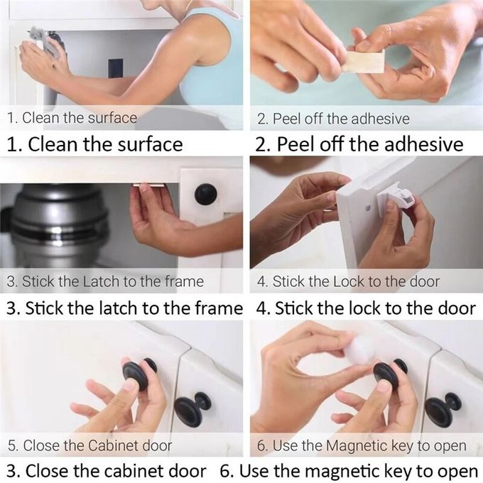 Magnetic Protection Children Door Baby Proof Safety Cabinet Locks Kids Drawer