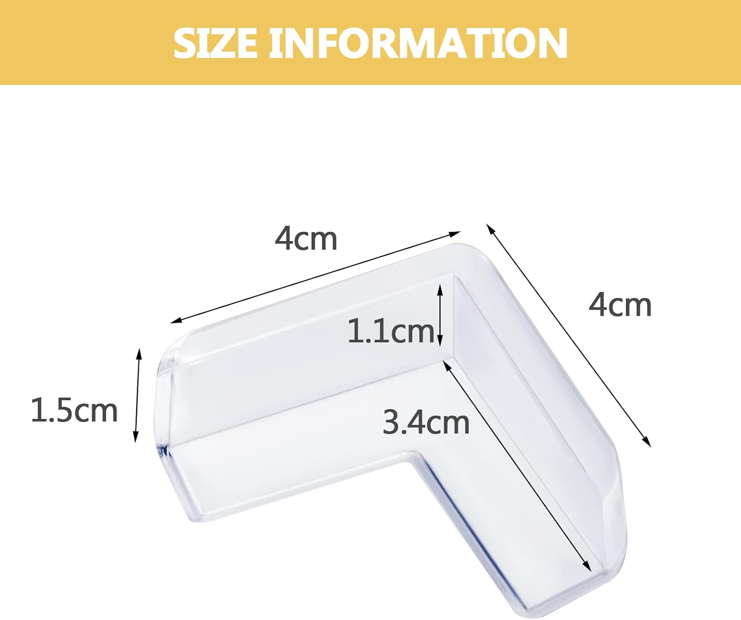 4 PCS L SHAPE - Baby Proofing Corner Guards Furniture Silicone Safety 4pcs Soft Table/Glass Corner Protectors Baby Safety Clear Heavy Duty Adhesive Bed, Dressers Cabinets Keep Baby Kids PVC Clear Edge