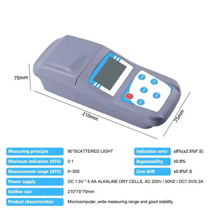 ZD-2A 0-200NTU Portable Digital Turbidity meter Electronic water laboratory meter