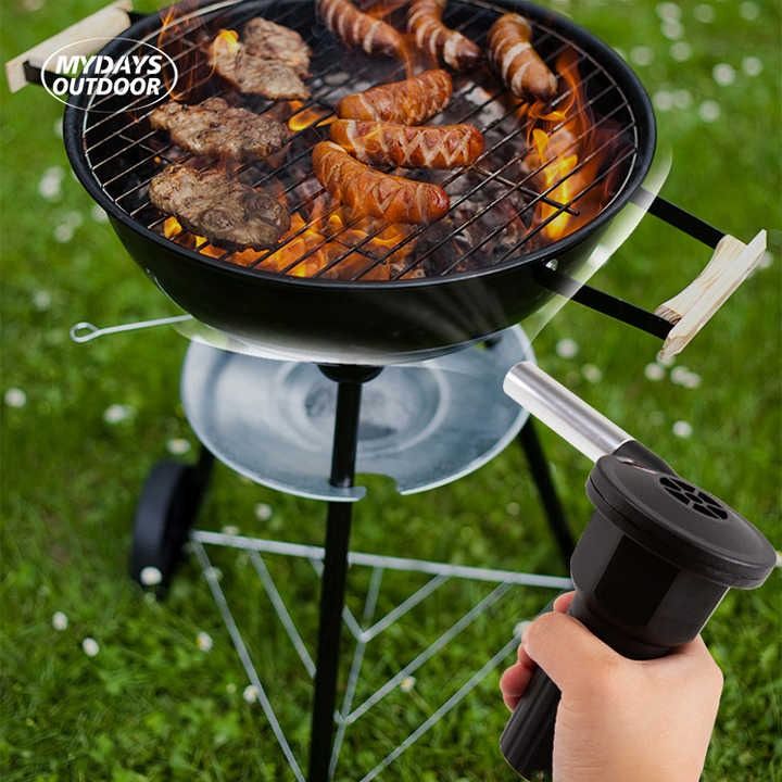Charcoal Battery Electrical Bellow Outdoor Hand Held Fire Starter Burning Mini Blower Camping Grill Air Fan Picnic