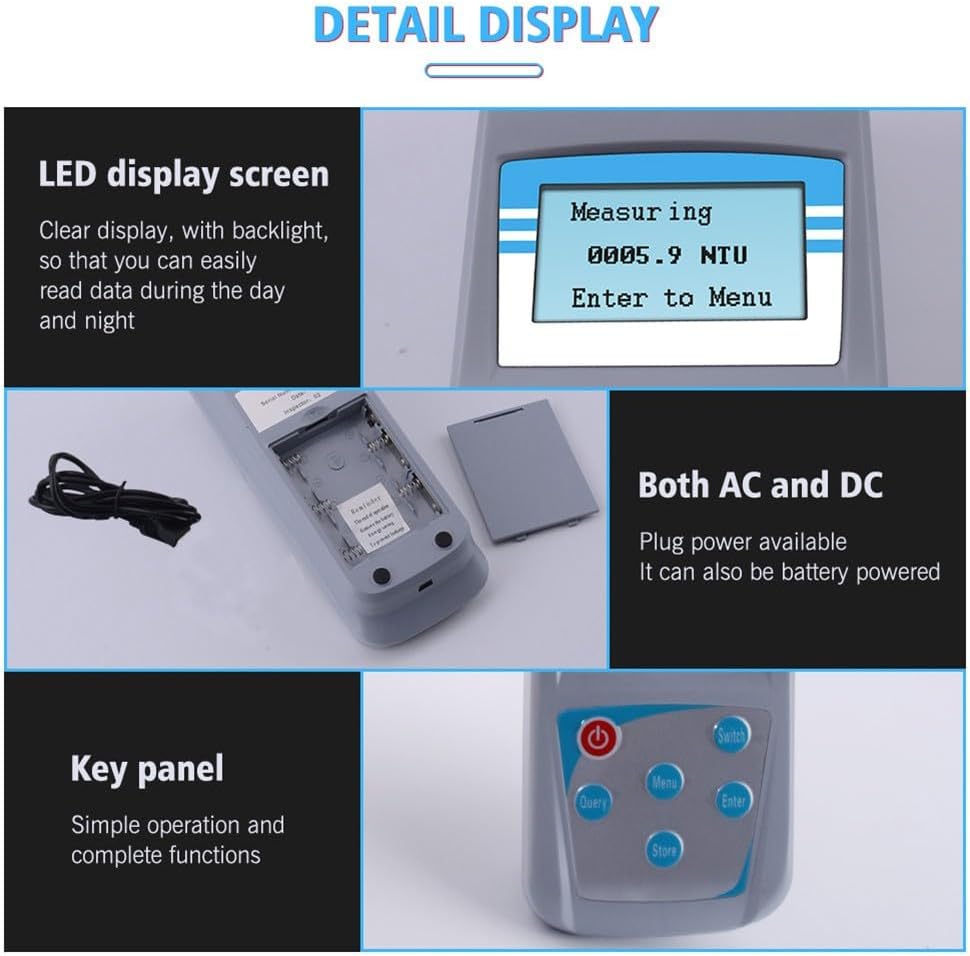 ZD-2A 0-200NTU Intelligent Sewage Turbidity Meter Set kit Portable Handheld Digital Display Turbidity Meter For Water Laboratory