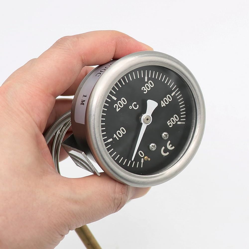 Pizza Oven Electric Oven Bread Kiln Thermometer Pointer Temperature Display 500 Degrees 304 Stainless Steel Temperature Gauge