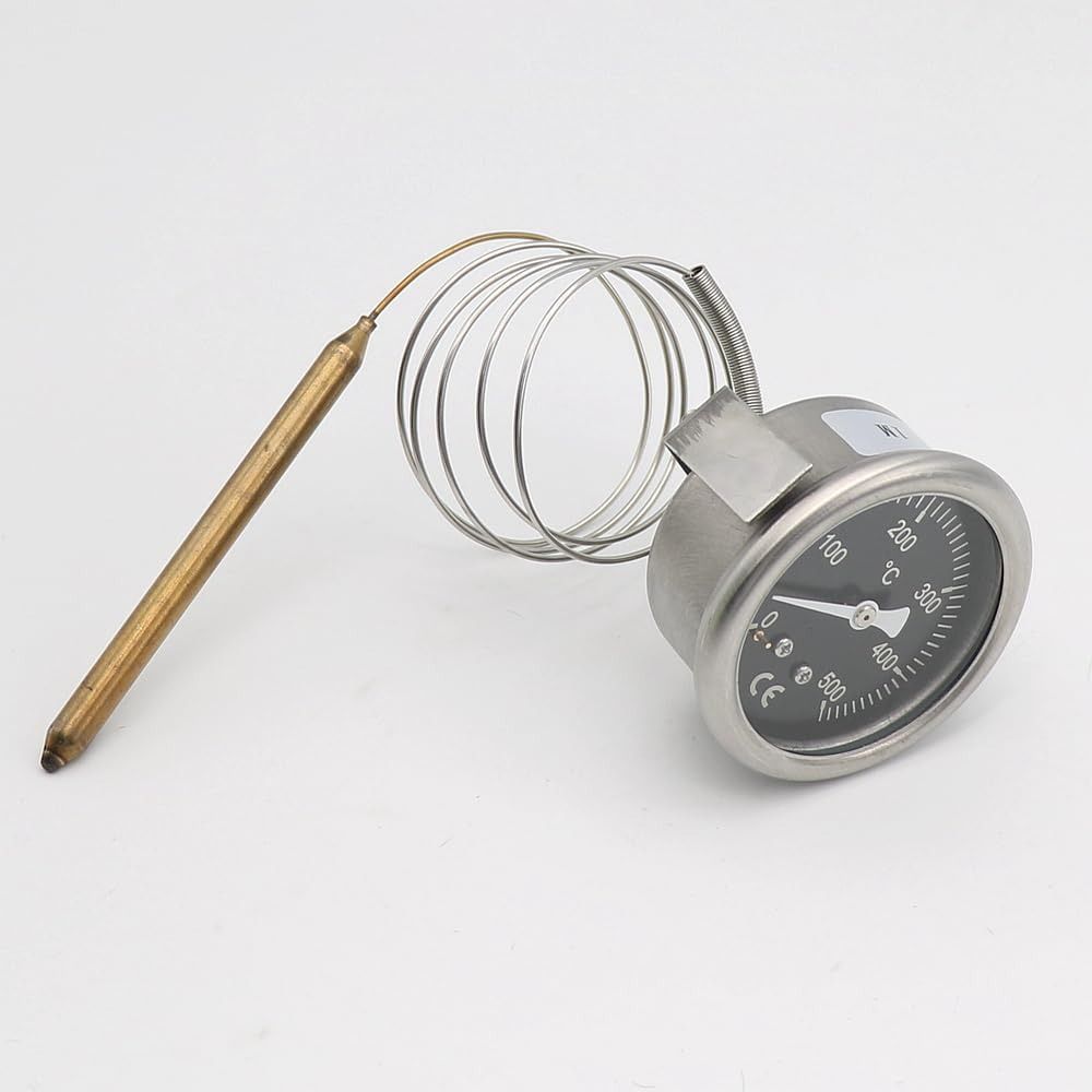 Pizza Oven Electric Oven Bread Kiln Thermometer Pointer Temperature Display 500 Degrees 304 Stainless Steel Temperature Gauge