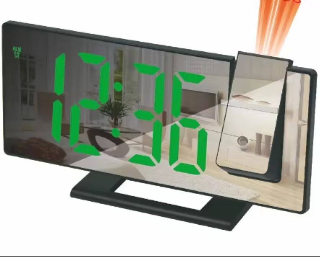 LED Digital Alarm Clock Projection Ceiling Time Temperature Display Backlight Home Bedroom .