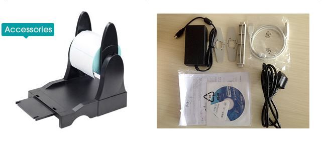 Xprinter XP-470B  Label Printer with 203 DPI, USB, 4-inch width, 127mm/s speed, QR code support, 4GB expansion, 2D/1D barcode, and SD card reader.