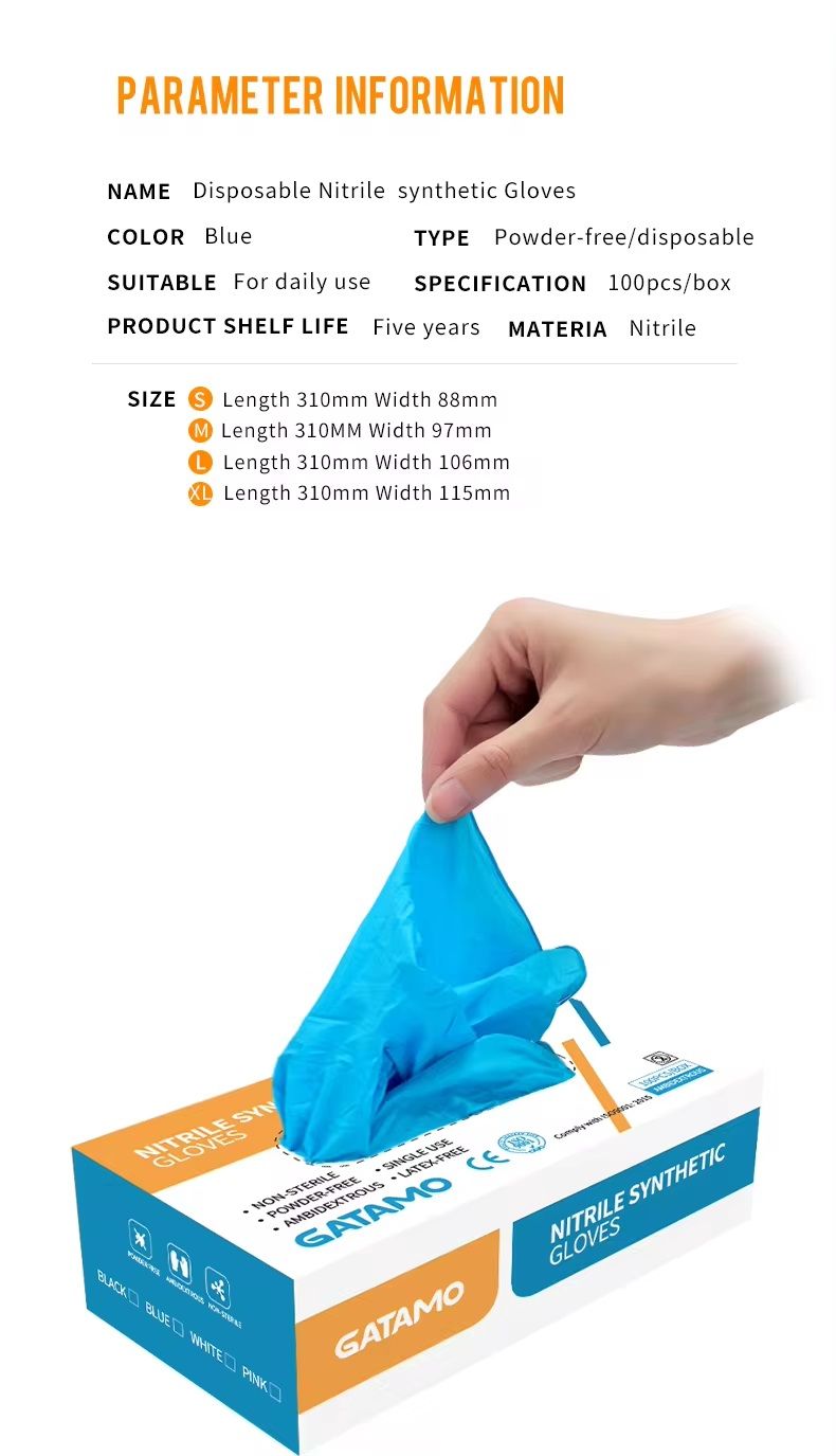 BLUE Nitrile Gloves Powder-Free Medical Grade Examination Gloves 3.5gsm.Gatanamo Food handling Kitchen Tattoo Rubber Silicone